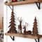 Glitzhome; Glitzhome® Brown Flocked Reindeer Christmas Table Décor Set; Category:Christmas Tabletop Decor; Image:5